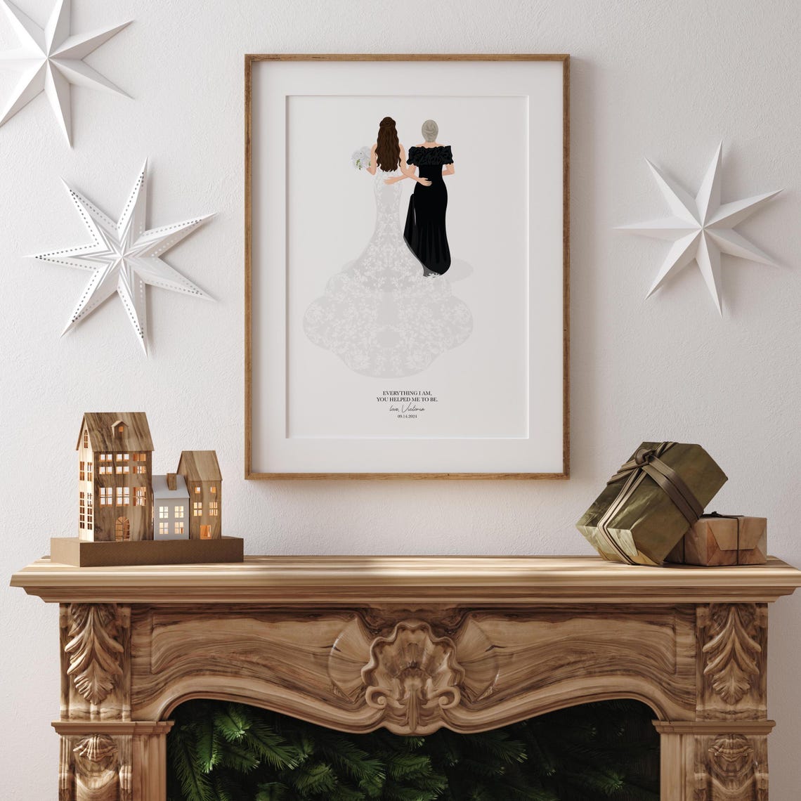 Always Your Girl Bride With Mom Pink Gown Wedding Portrait Poster - Image 2