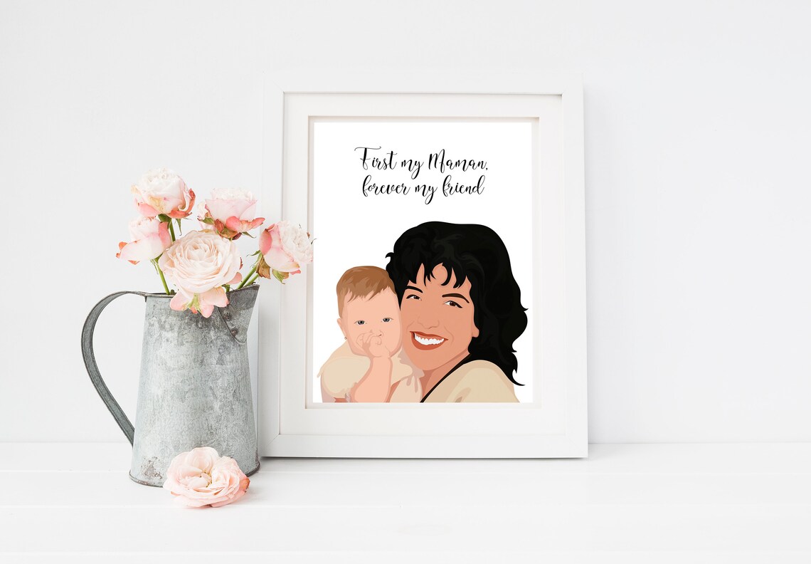 First My Maman Forever My Friend Mother Baby Portrait Poster - Image 5
