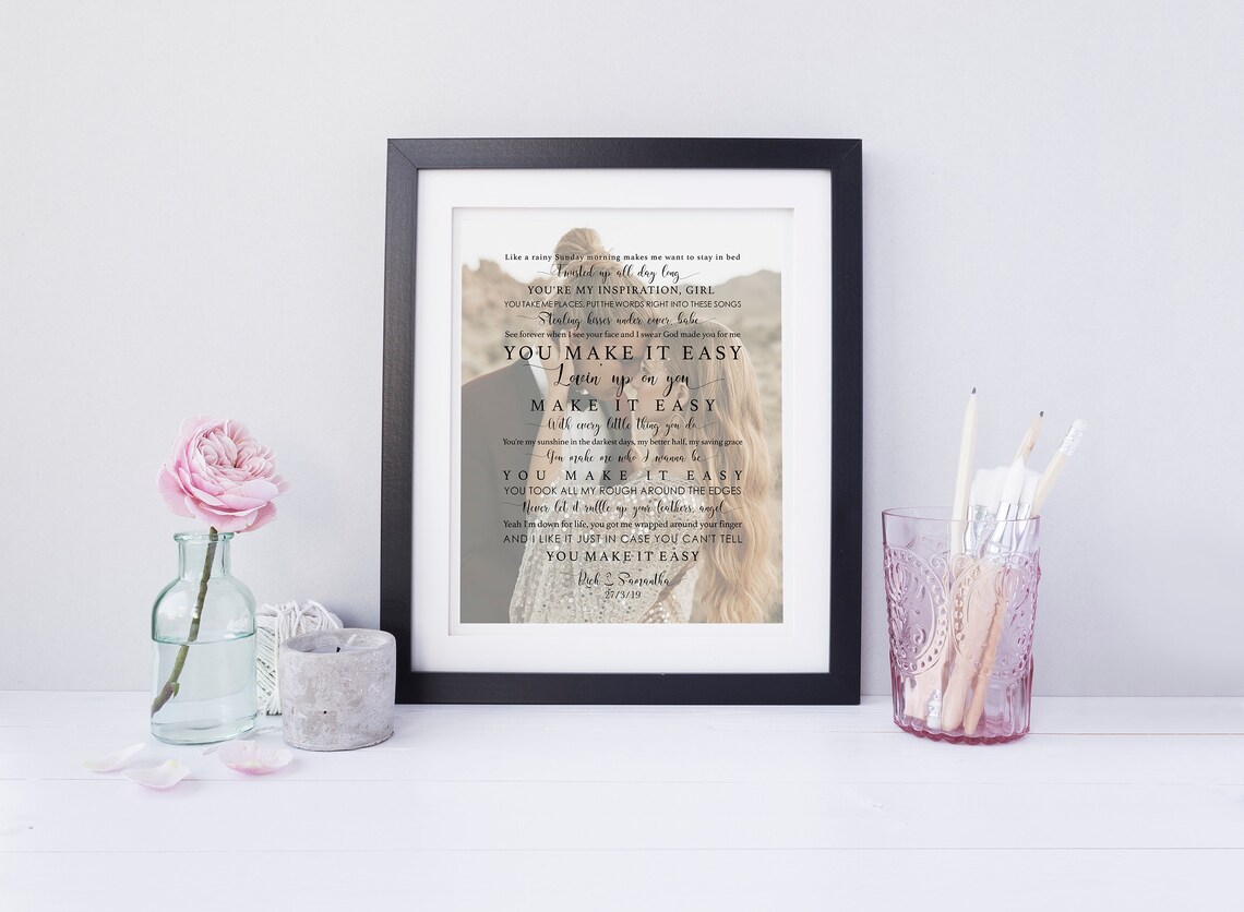 What A Wonderful World Song Lyrics Wedding Photo Gift Poster - Image 5