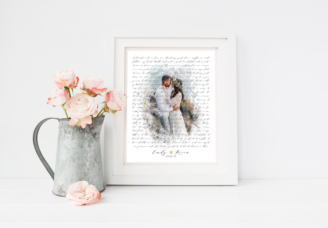 Perfect Ed Sheeran Wedding Lyrics With Couple Photo Keepsake Poster - Image 4