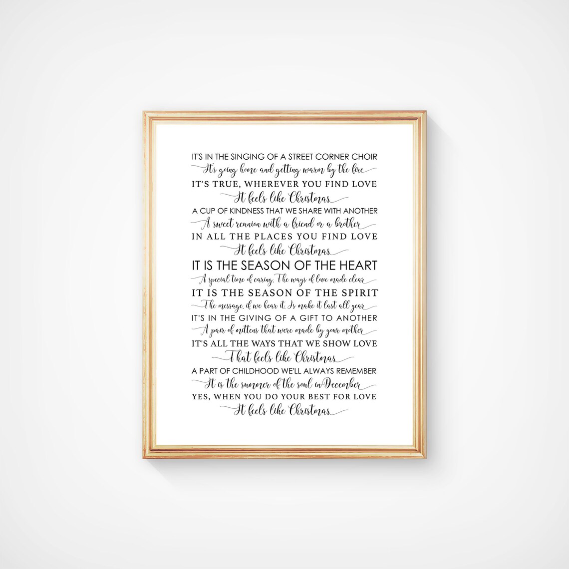 It Feels Like Christmas Song Lyrics Typography Christmas Poster - Image 4