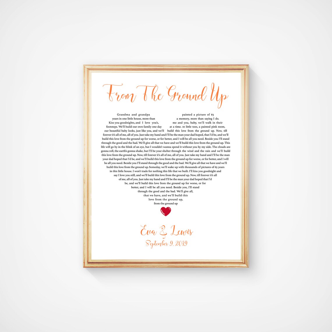 From The Ground Up Dan And Shay Guitar Shaped Song Lyrics Poster - Image 3