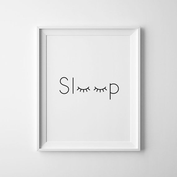 Sleep Typography Poster, Nursery Wall Art Print