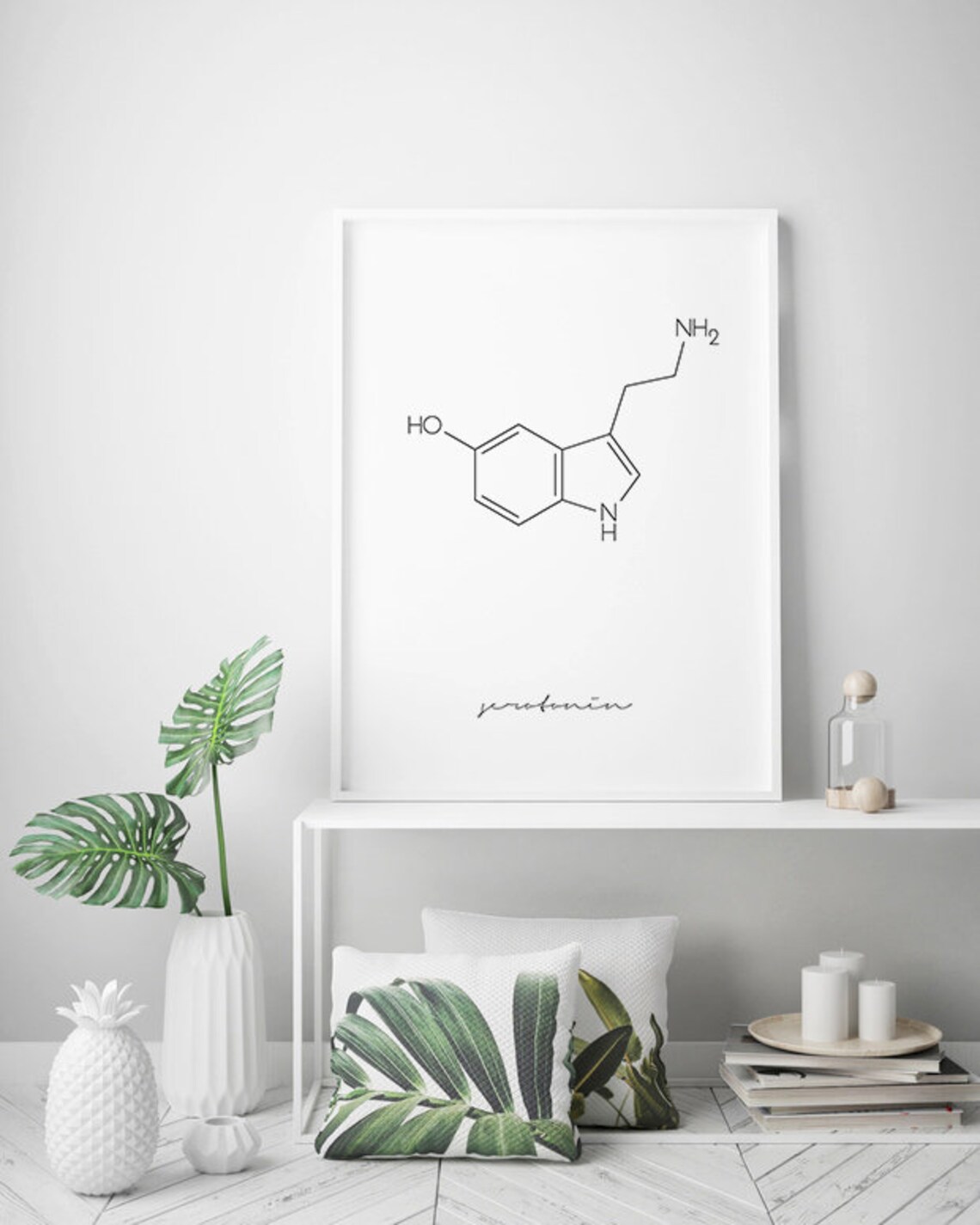 Serotonin Molecule Minimalist Poster, Modern Art Print - Image 2