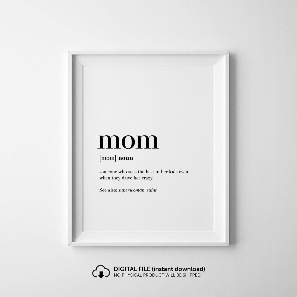 Mom Definition Sign Funny Mom Gift Art Print - Image 3