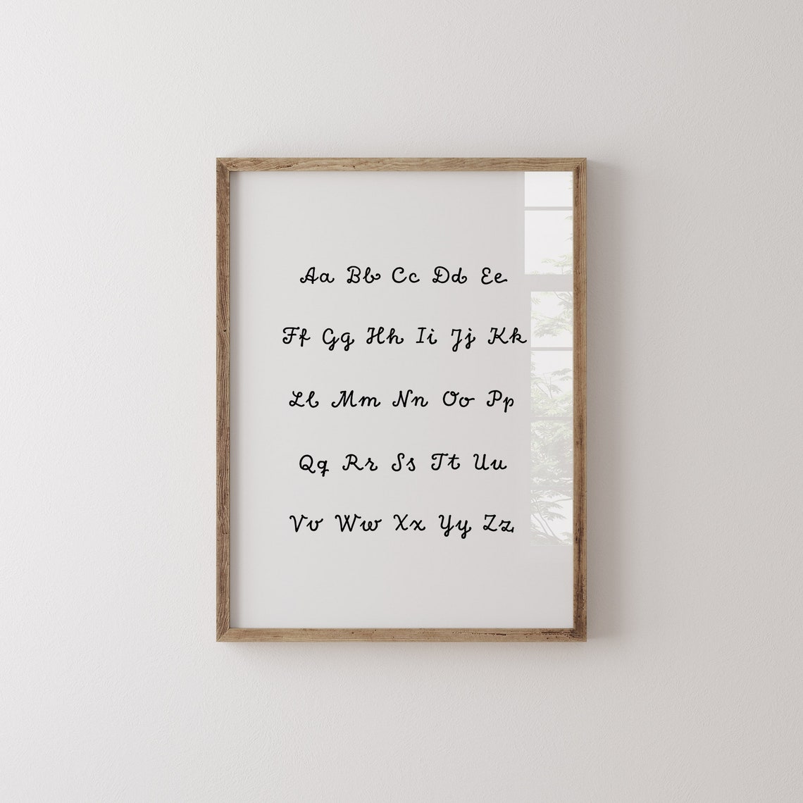 Alphabet Poster Cursive Writing Print Homeschool Learning Classroom Sign Instant