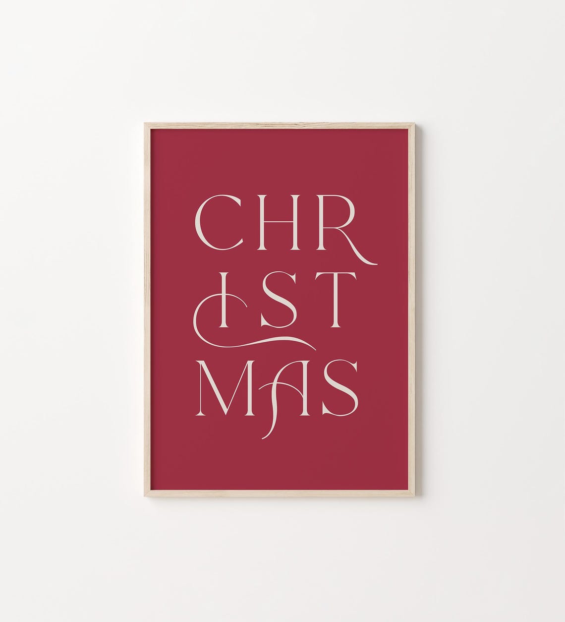 Christmas Red Typography Elegant Holiday Decor Festive Season Poster