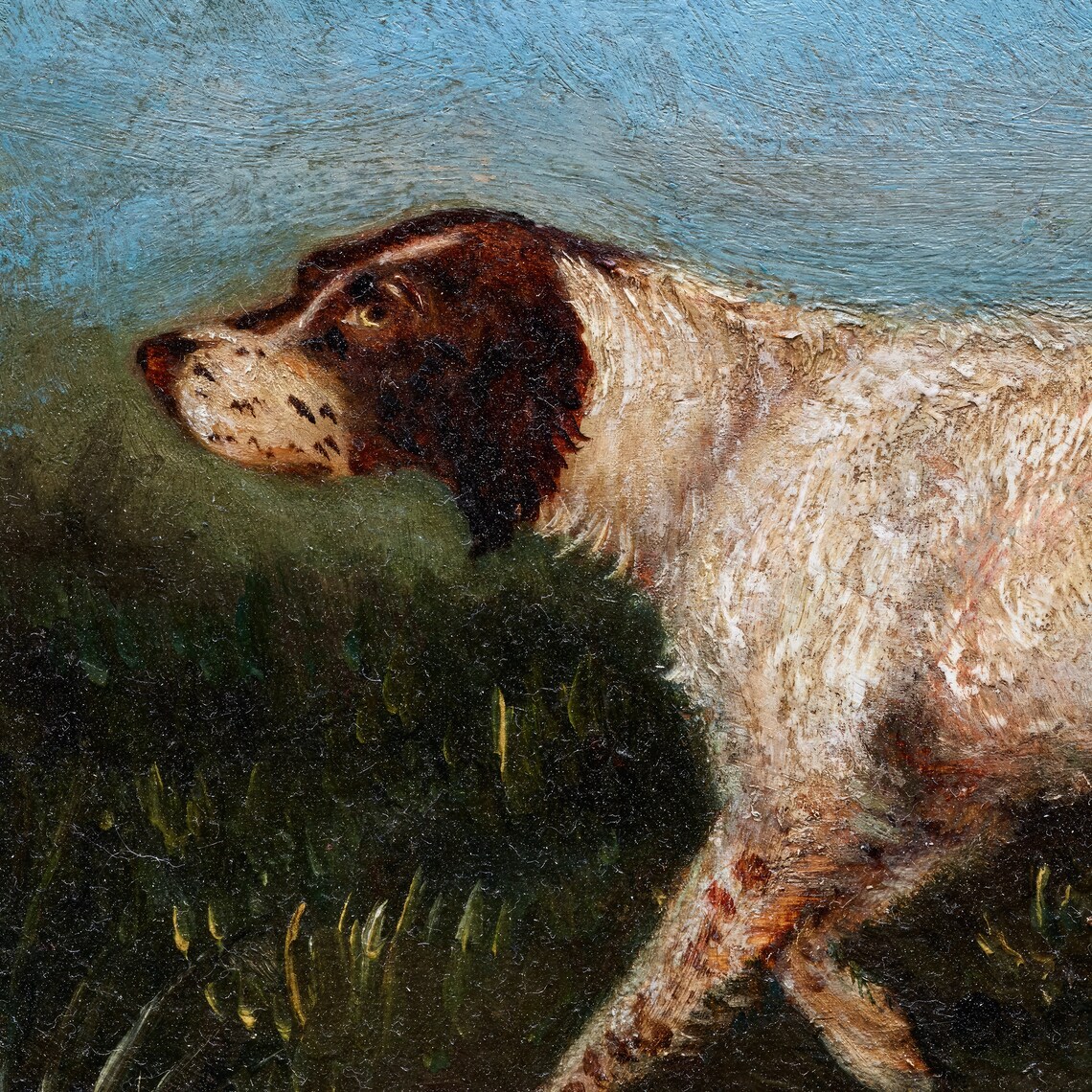 Vintage Spotted Hunting Dog Field Oil Painting Antique Animal Poster - Image 3