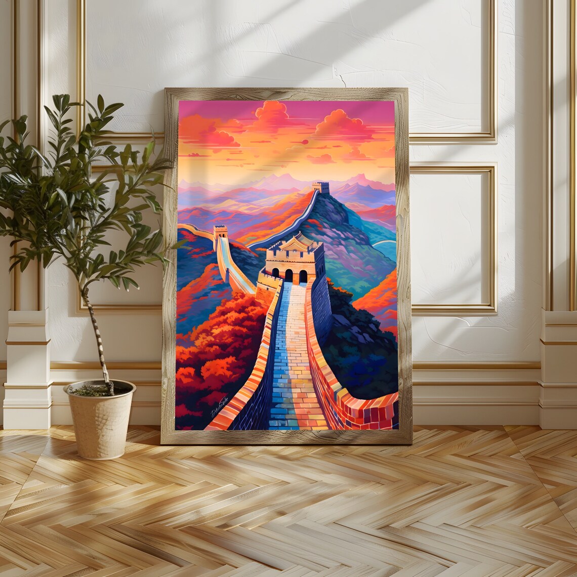 Great Wall of China Sunset Travel Landmark Art Wall Decor Poster - Image 4