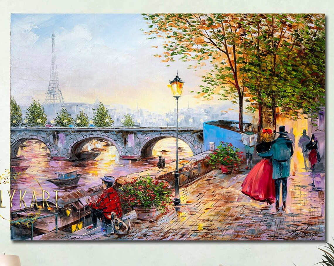 Night In Paris, Eiffel Tower Parisian Travel Poster - Image 2