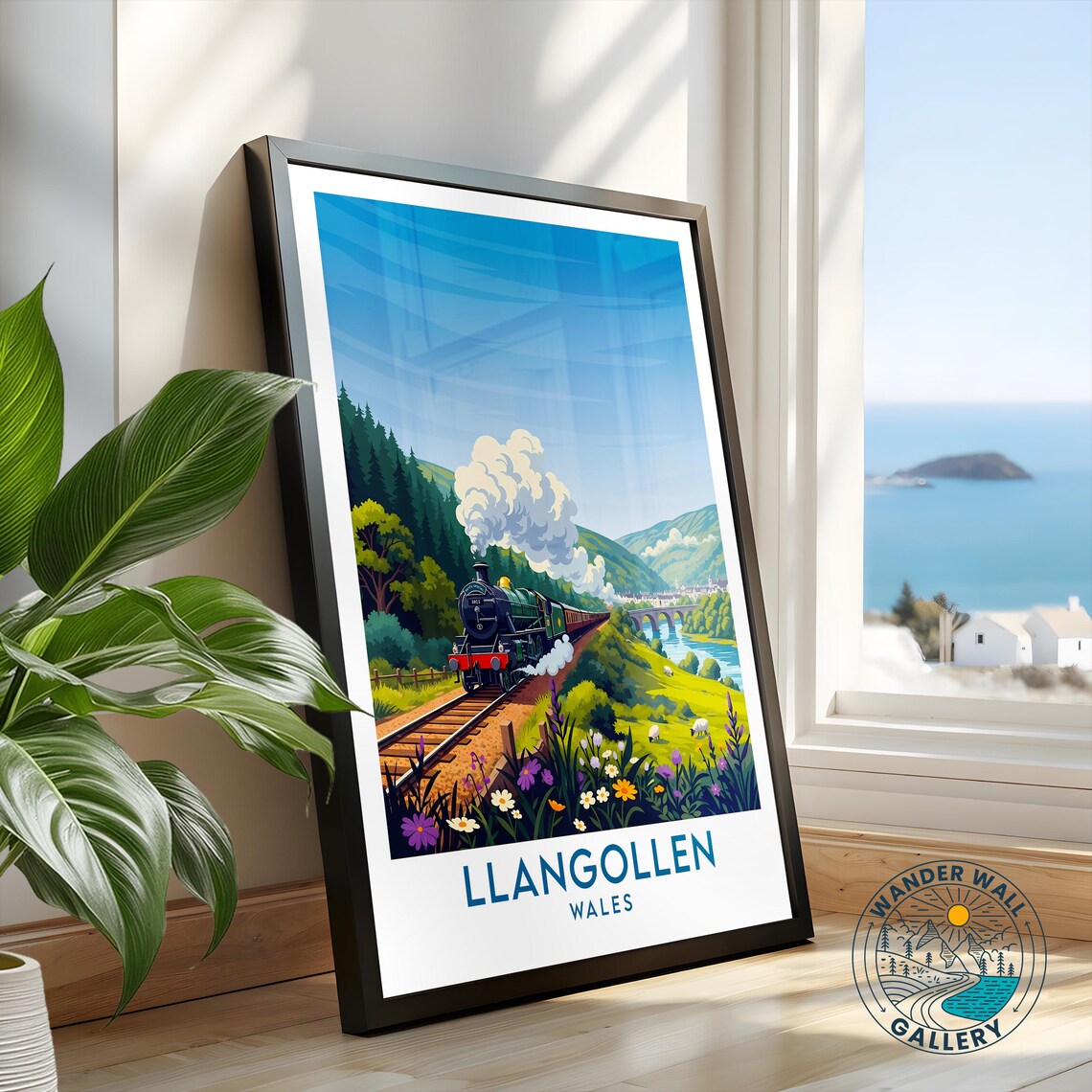 Llangollen Wales Steam Train Countryside Retro Travel Poster - Image 2