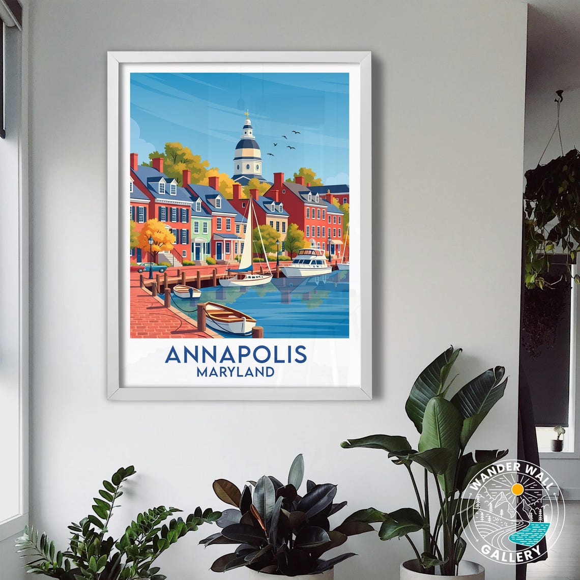 Annapolis Maryland Historic Harbor Brick Colonial Waterfront Poster - Image 3