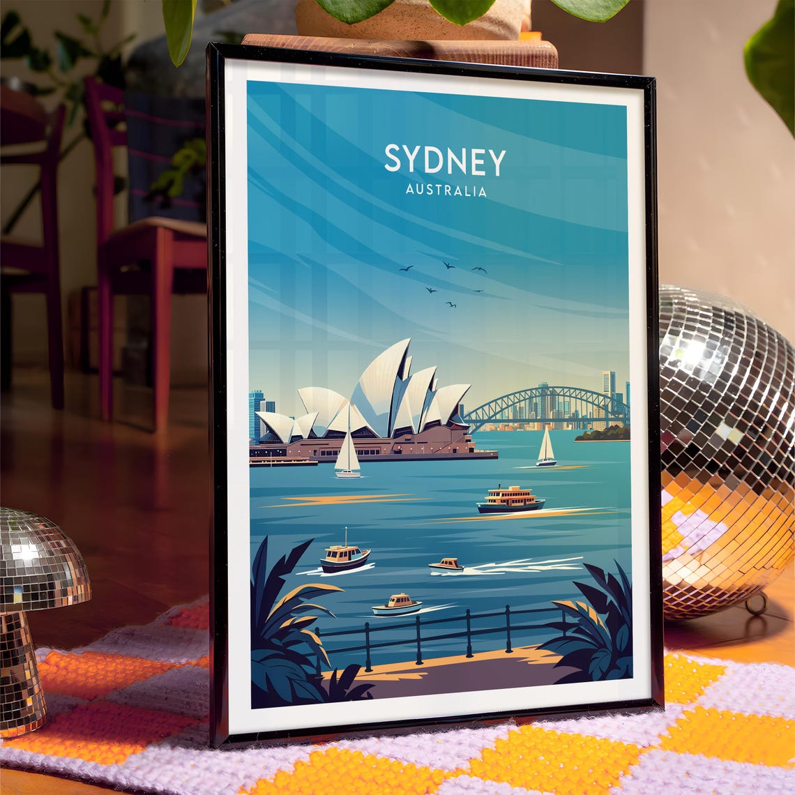 Sydney Australia Opera House Harbour Bridge Ferry Boats Poster - Image 4