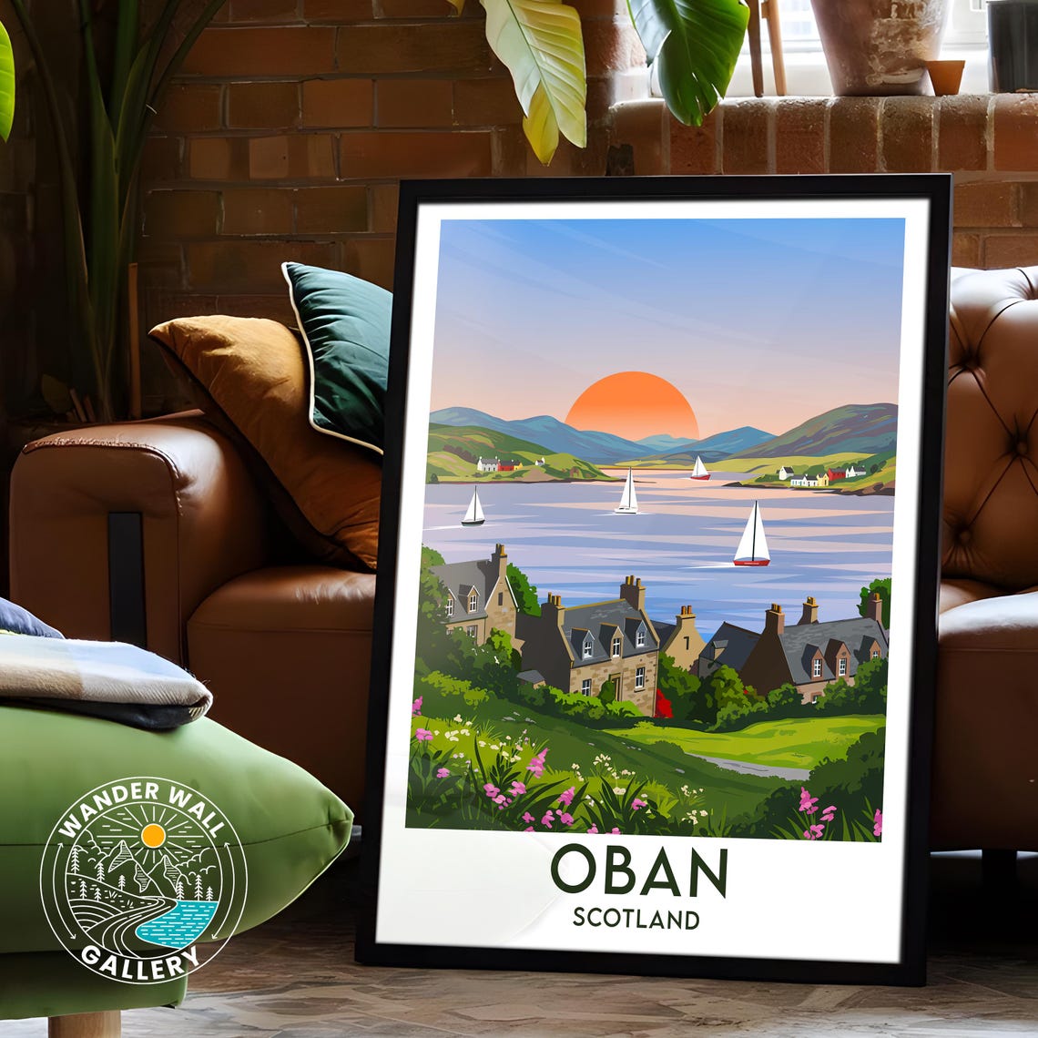 Oban Scotland Sunset Harbor Sailboats Coastal Village Travel Poster - Image 6