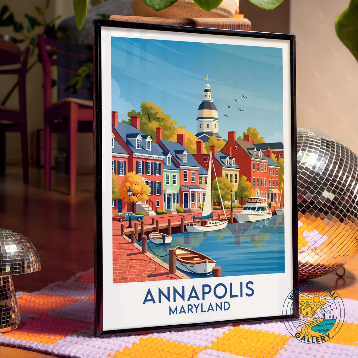 Annapolis Maryland Historic Harbor Brick Colonial Waterfront Poster - Image 4