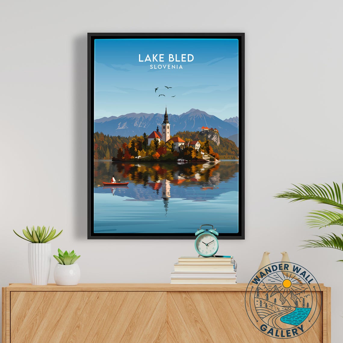 Lake Bled Slovenia Island Church Autumn Foliage Reflection Poster - Image 5
