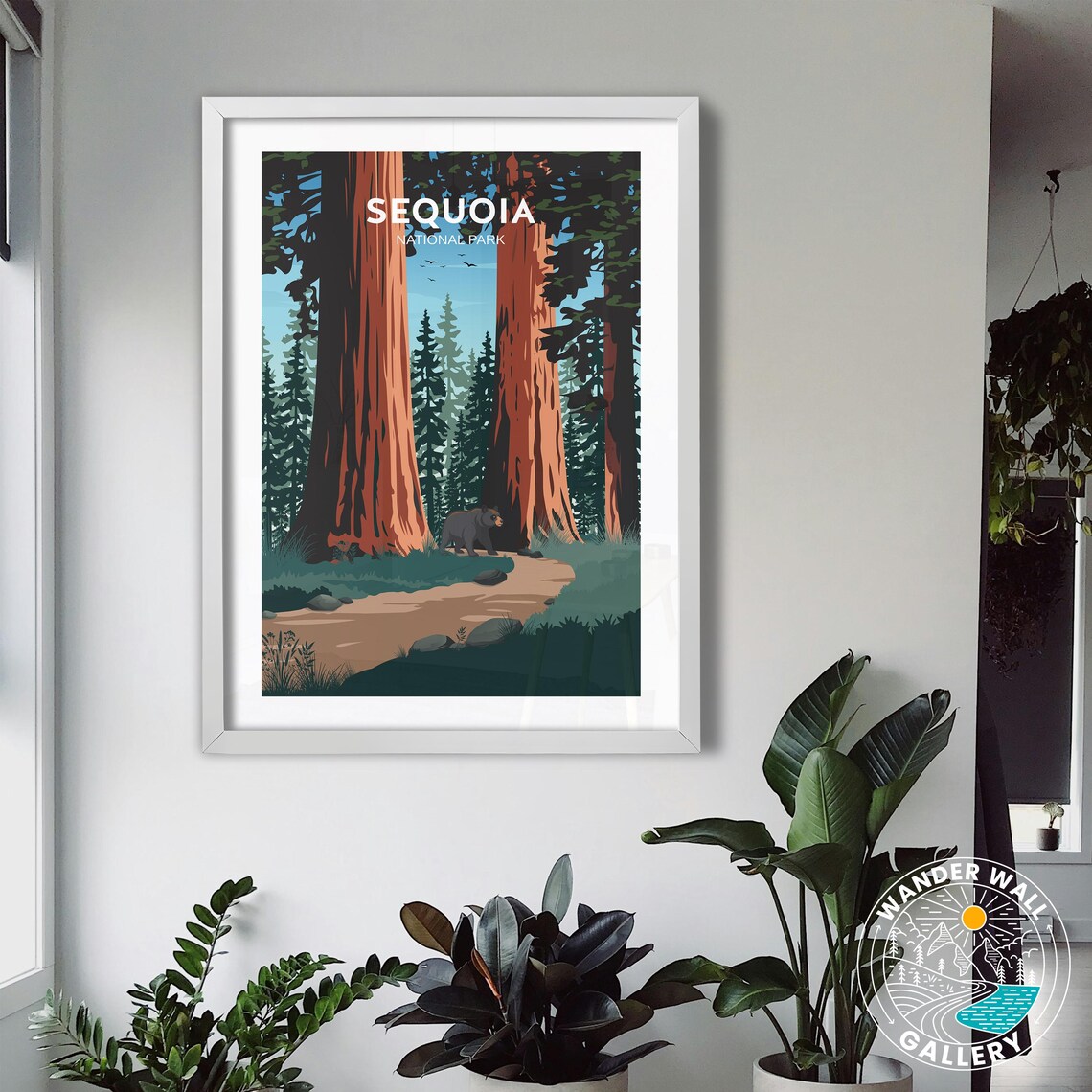 Sequoia National Park Giant Trees Black Bear Retro Nature Travel Poster - Image 3