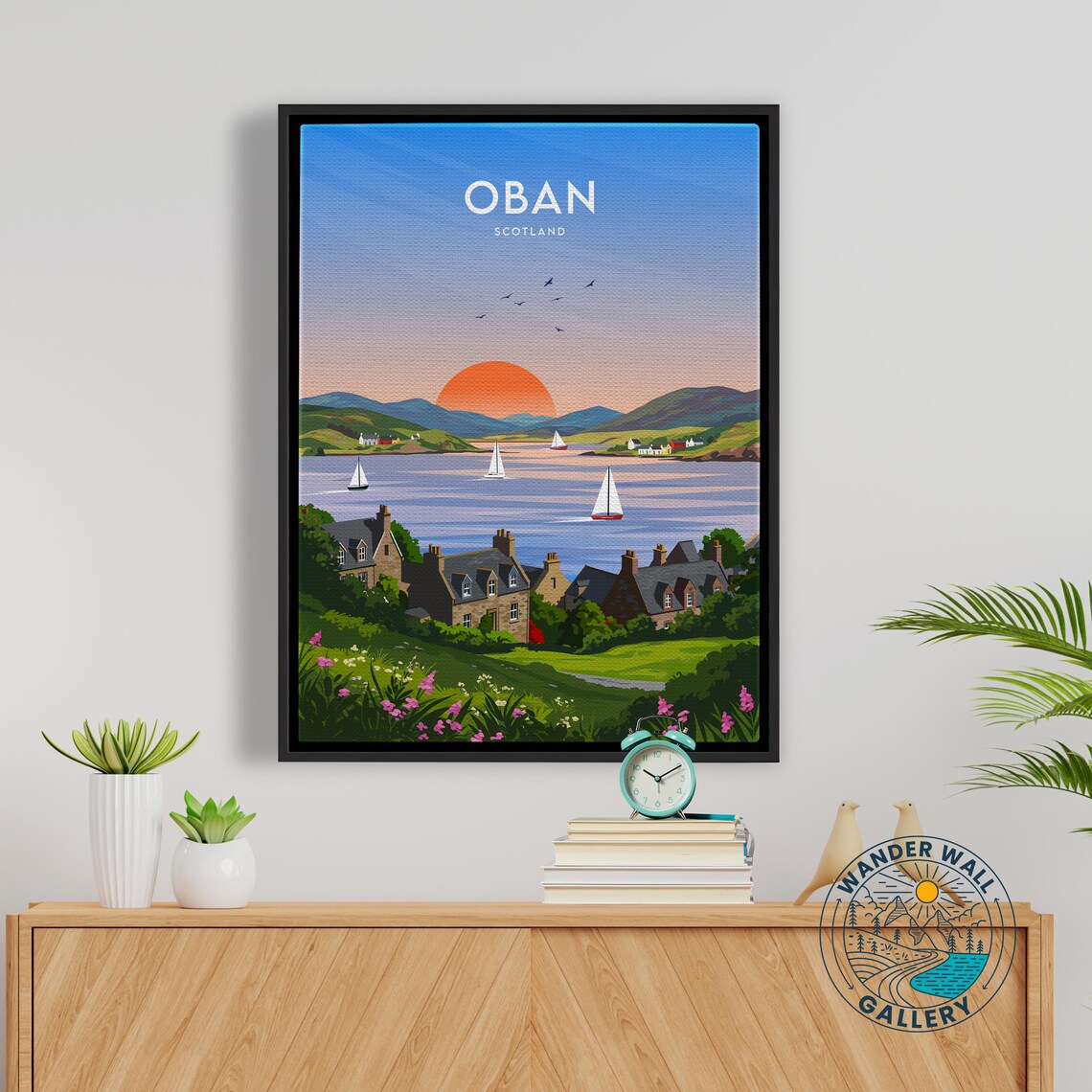 Oban Scotland Bay Sunset Sailboats Stone Cottages Coast Travel Poster - Image 5
