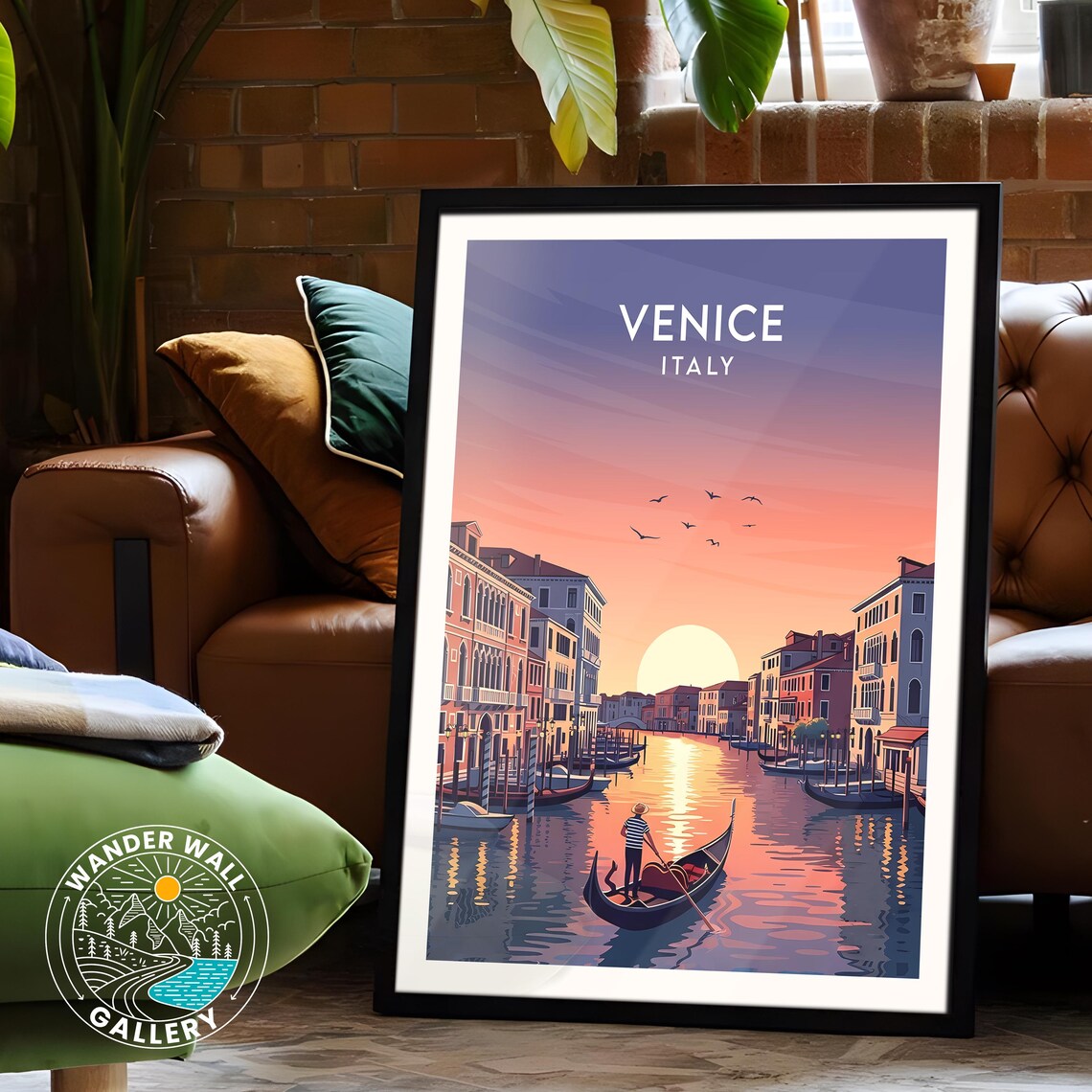 Venice Italy Gondola Sunset Canal Romantic Vintage Travel Poster - Image 6