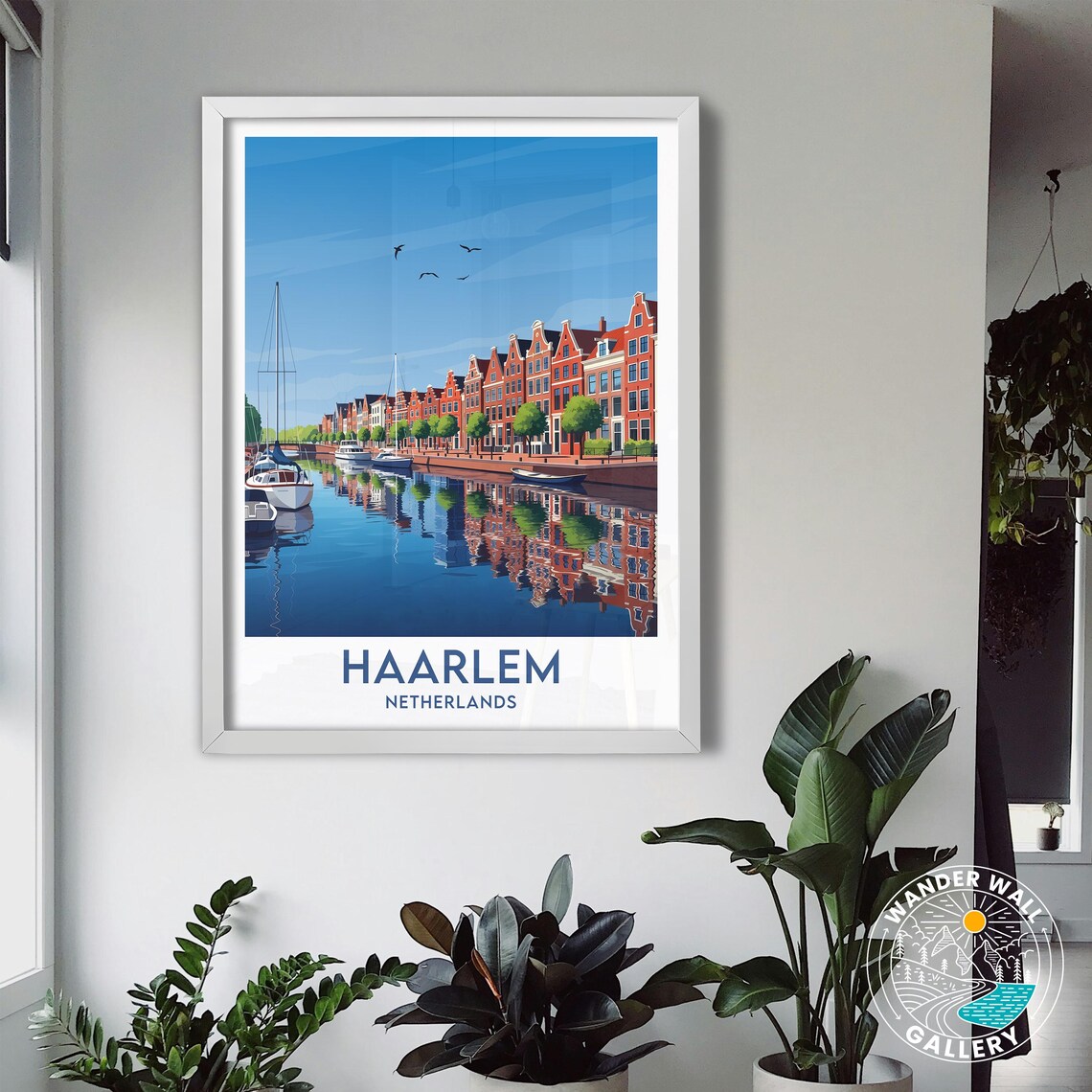 Haarlem Netherlands Canal Gabled Houses Vintage Travel Poster - Image 3