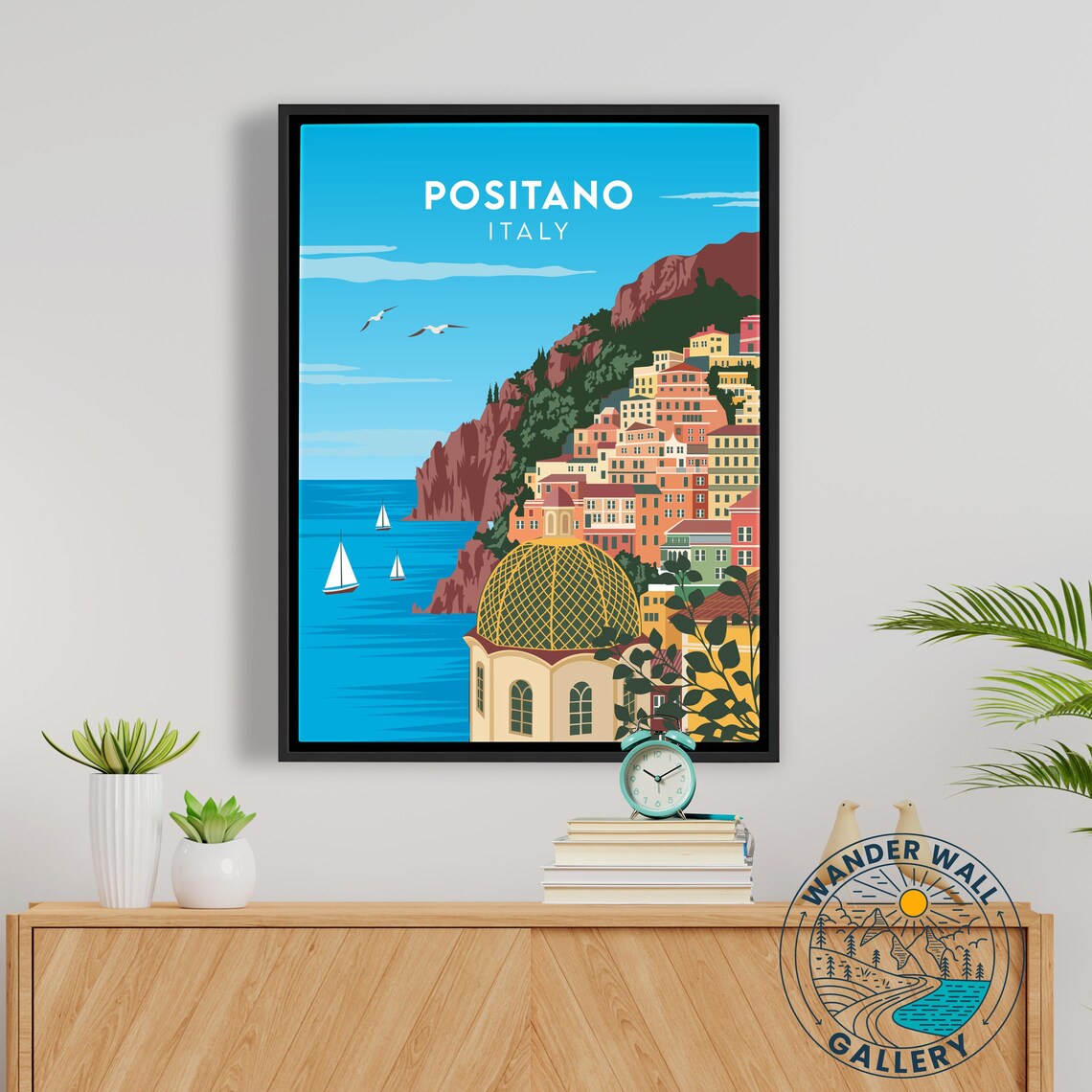 Positano Italy Amalfi Coast Cliffside Village Seascape Poster - Image 5