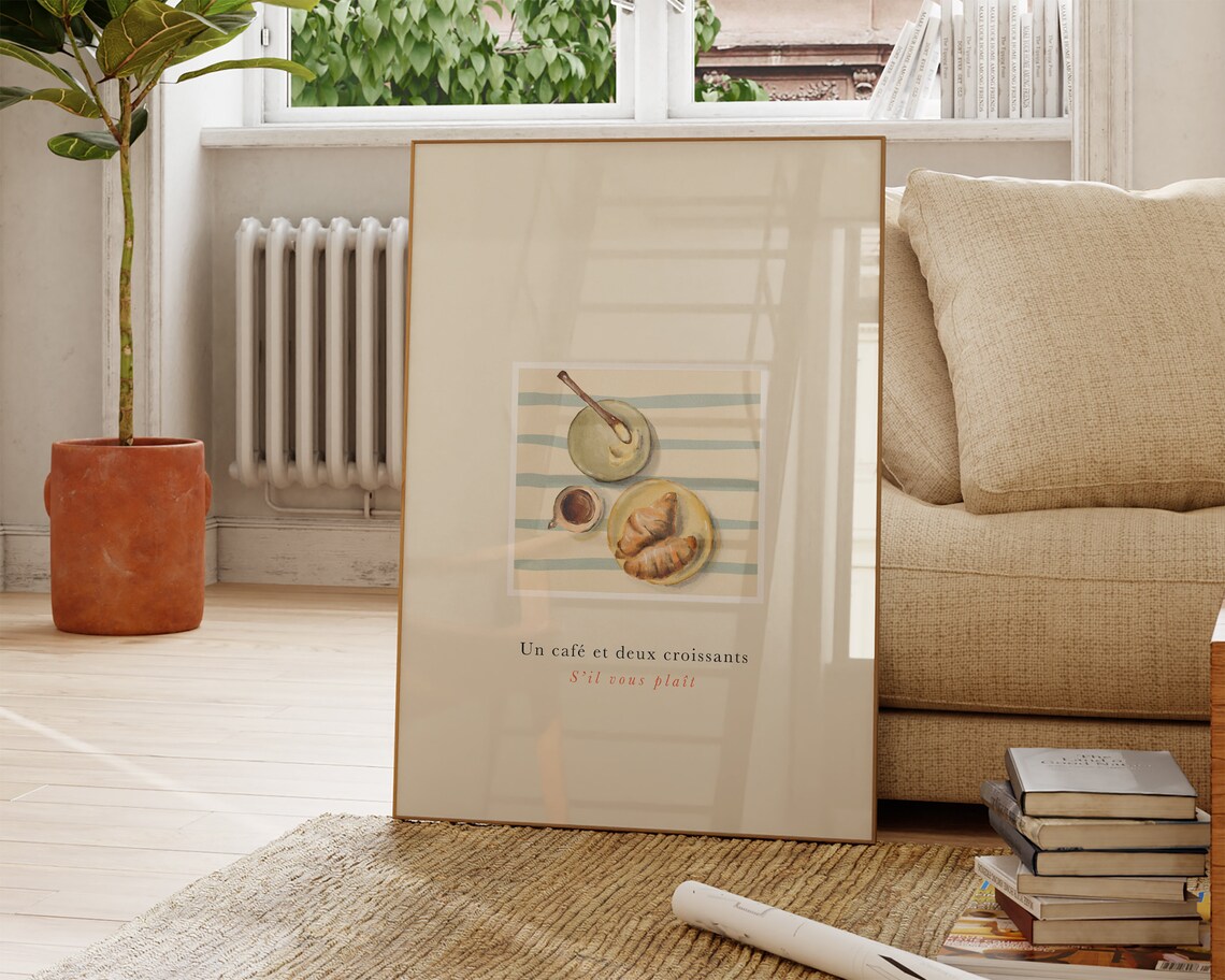 French Cafe Retro Drink Poster, Coffee Lover Art