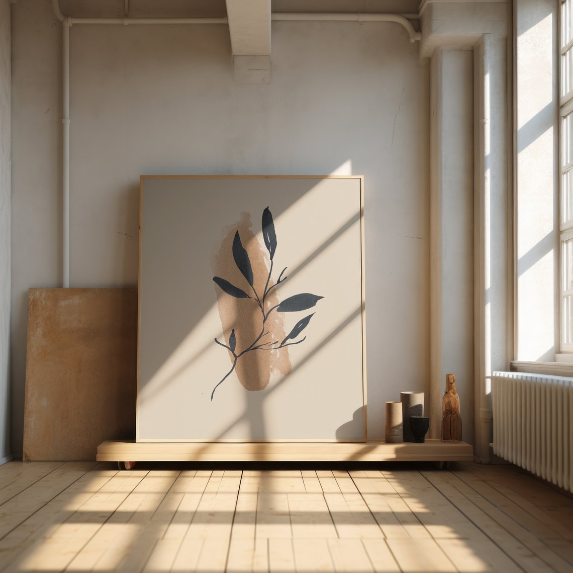 Abstract Leaf Print, Organic Minimalist Botanical Art Print - Image 2