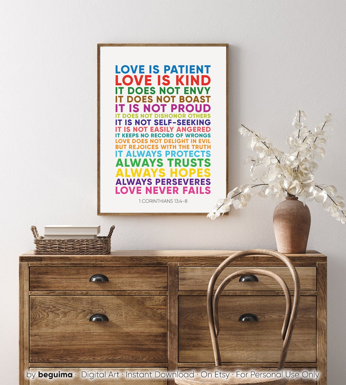 1 Corinthians 13:4-8 Scripture Wall Art Poster - Image 4
