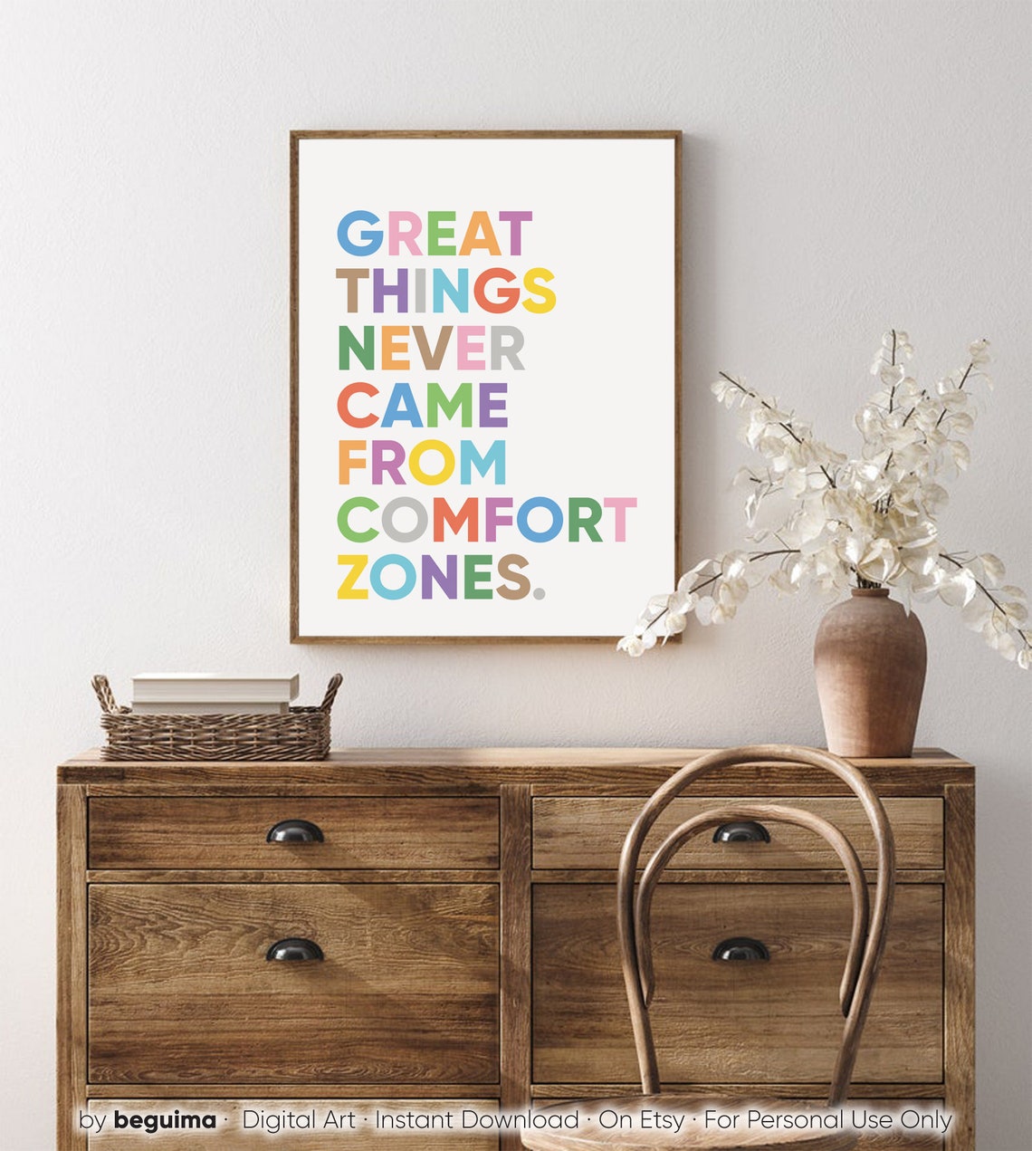 Great Things Never Came from Comfort Zones Bold Quote Poster - Image 4