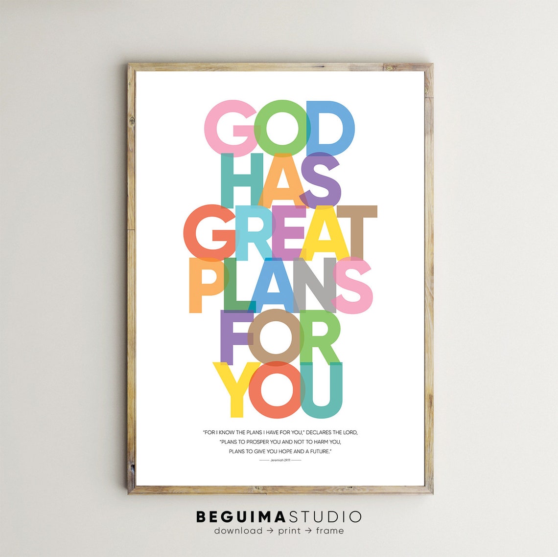 God Has Great Plans for You Jeremiah 29 11 Faith Scripture Poster
