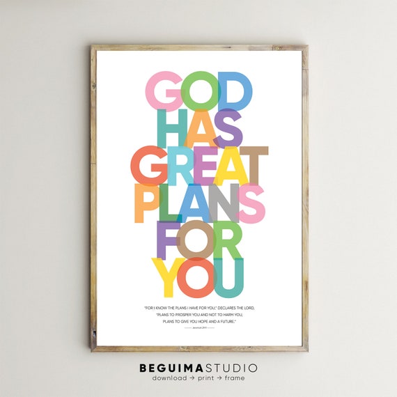 Bible Verse Print For I Know The Plans I Have For You Jeremiah 2911 Kids Christian Wall Art Scripture Posters Classroom Decor Teacher Signs