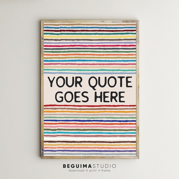 Custom Quote Typography Art Print, Personalized Design