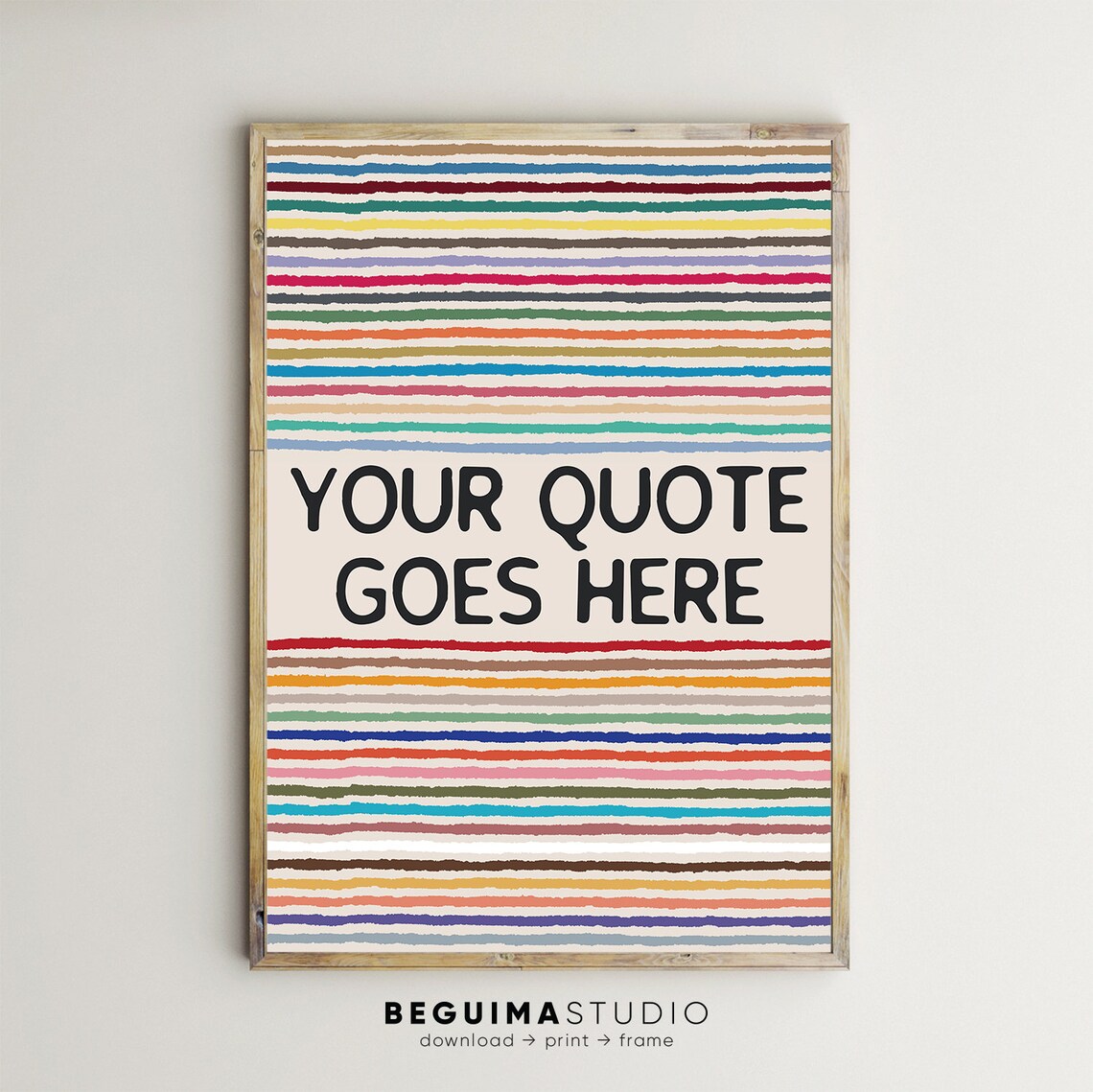 Custom Quote Typography Art Print, Personalized Design
