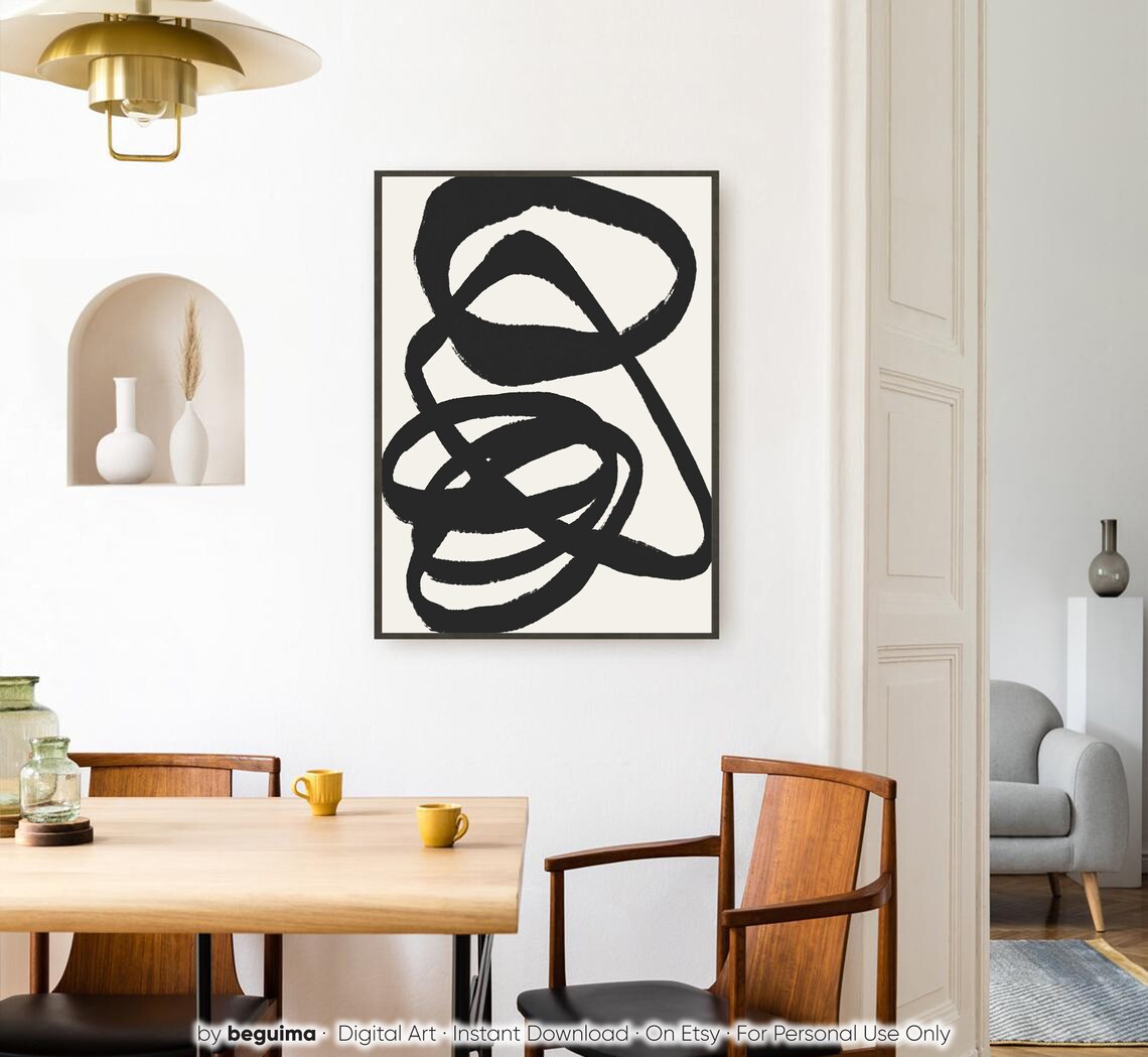 Modern Abstract Art Print, Scandinavian Aesthetic - Image 2