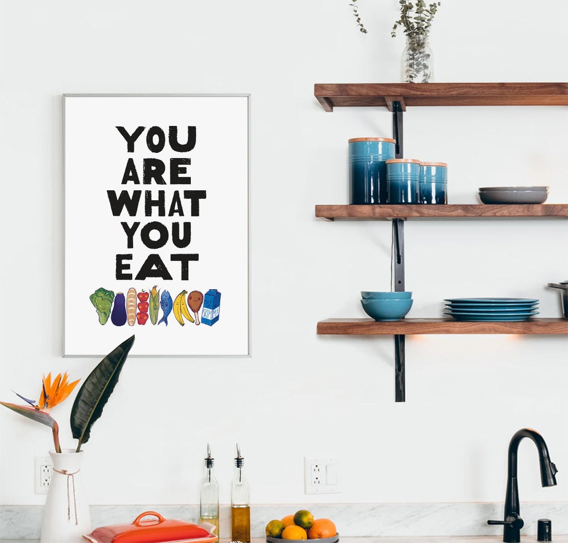 You Are What You Eat Smiling Food Characters Kitchen Decor Poster - Image 4