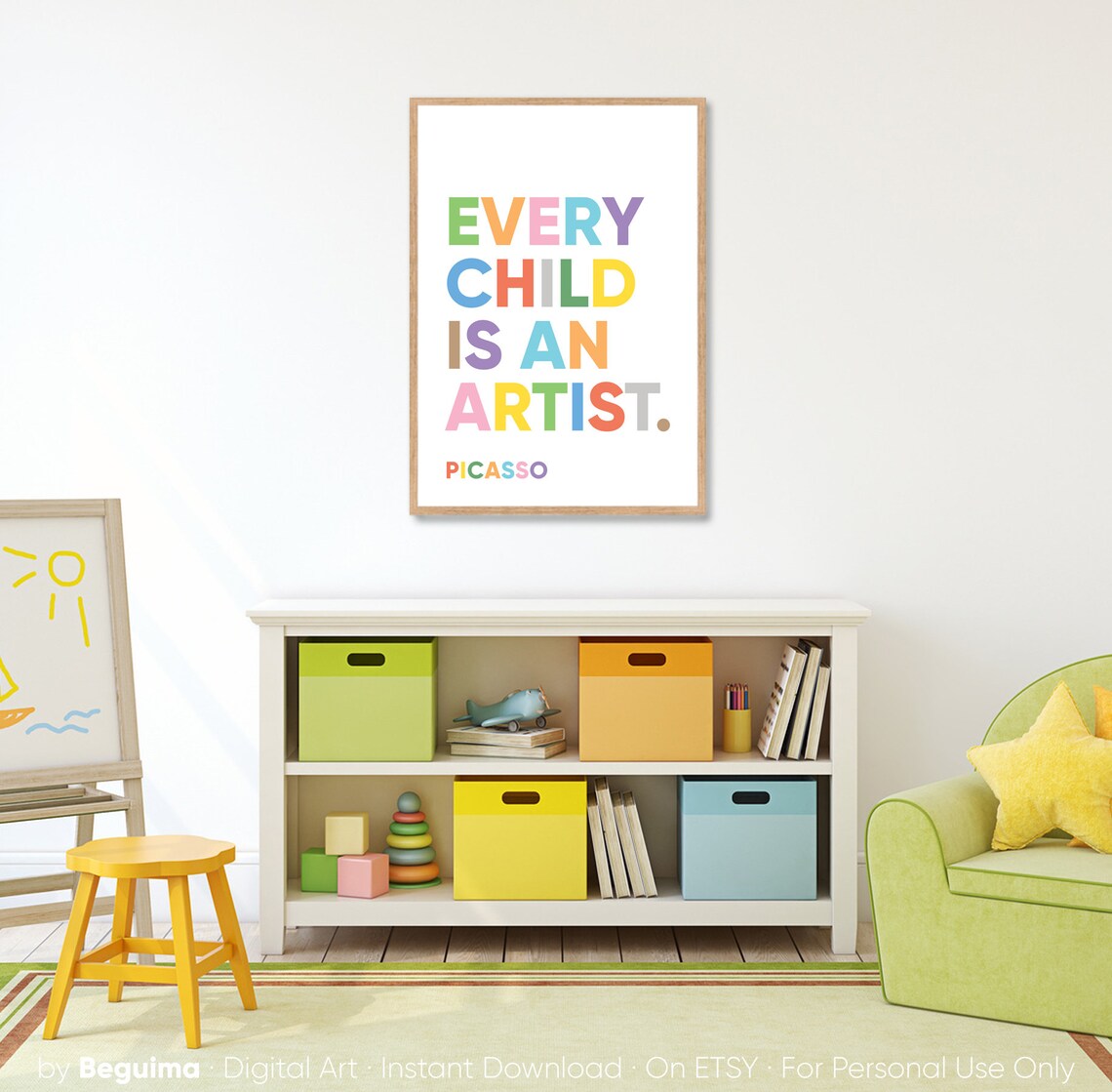 Pablo Picasso Quote Print for Kids Classroom Decor - Image 2