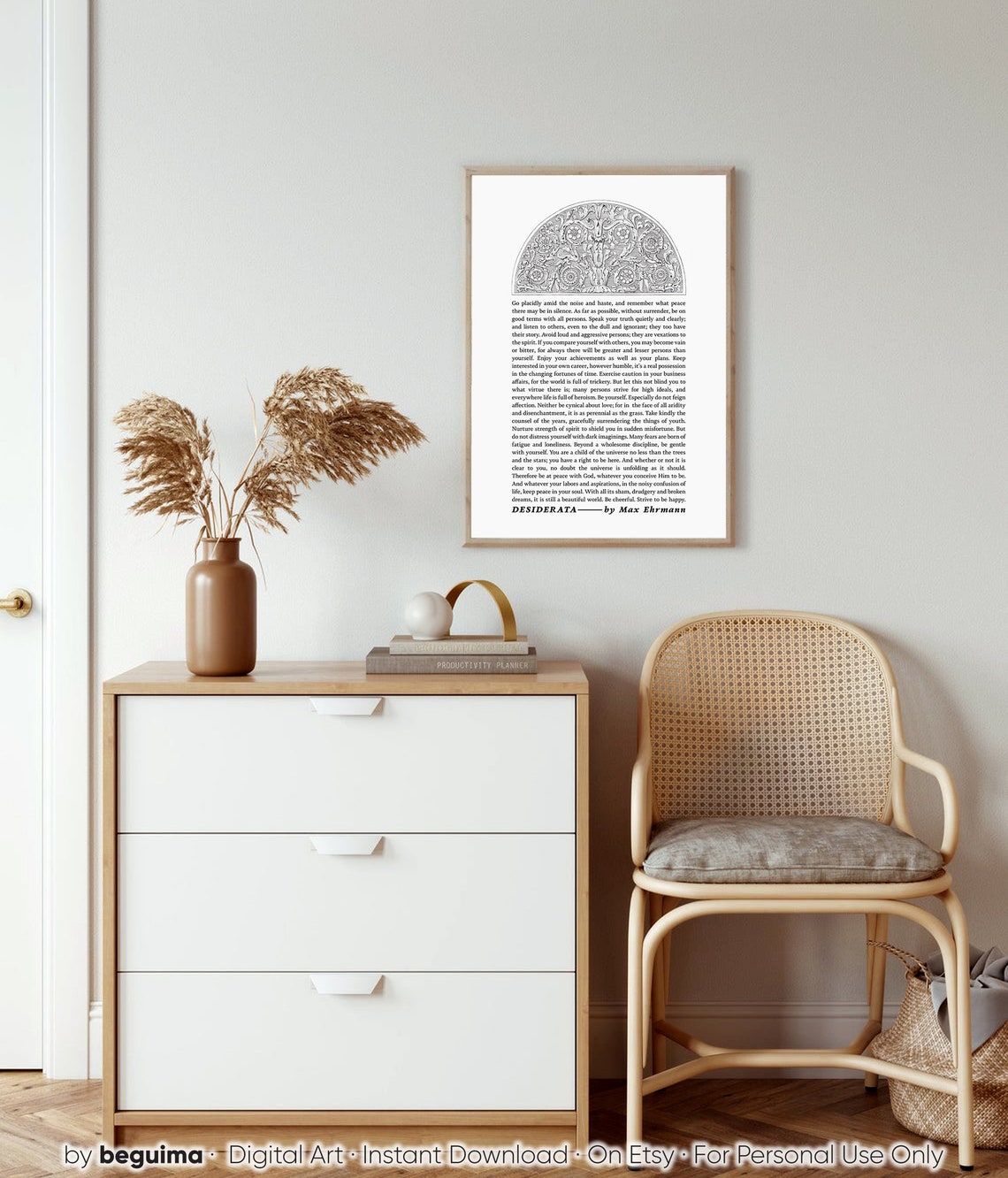 Desiderata by Max Ehrmann Classic Poem Vintage Engraving Poster - Image 2