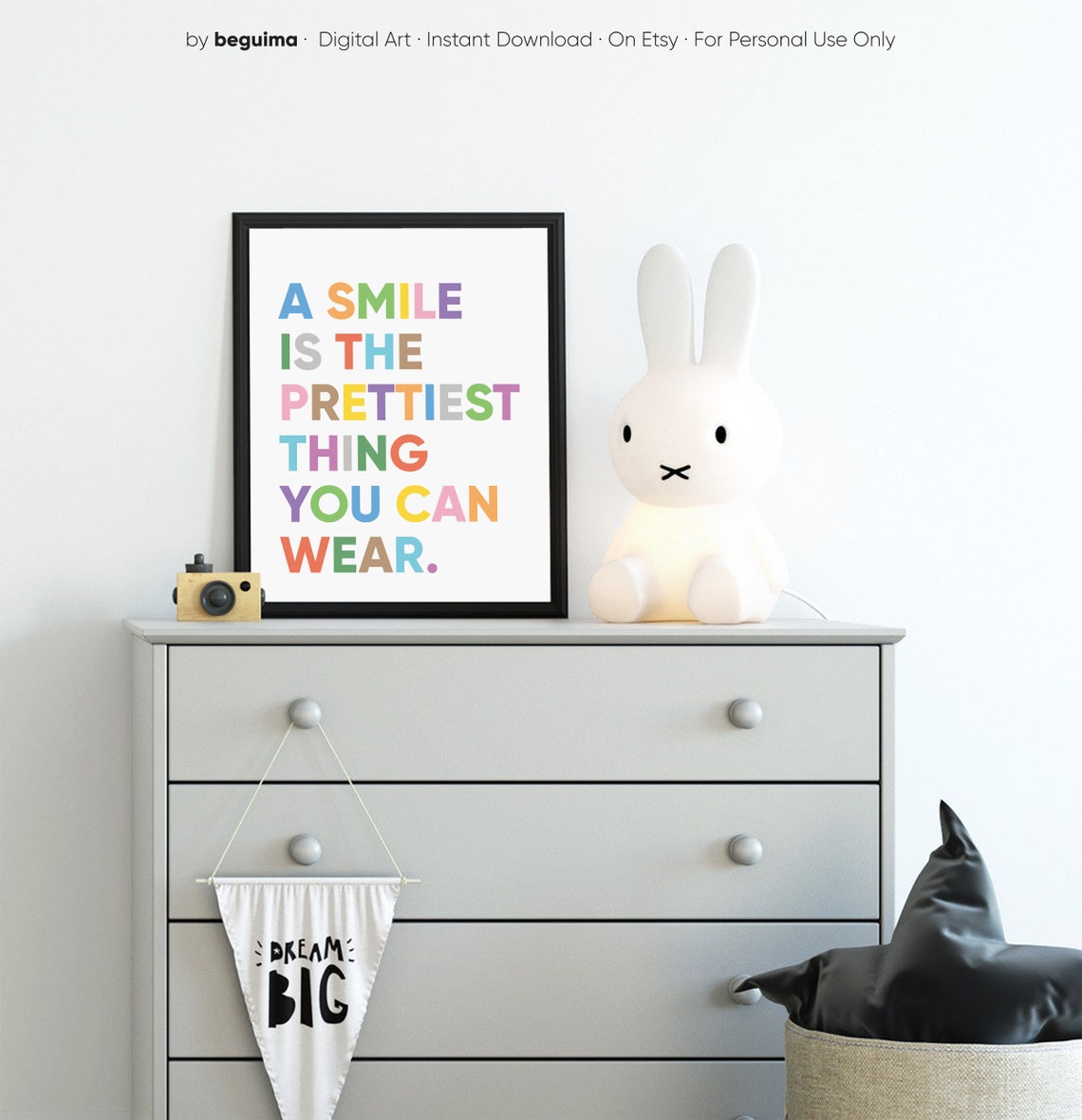A Smile Is the Prettiest Thing You Can Wear Sweet Quote Poster - Image 3