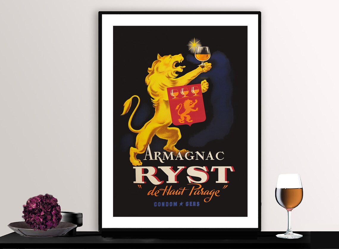 Armagnac Ryst Cognac Vintage Travel Poster