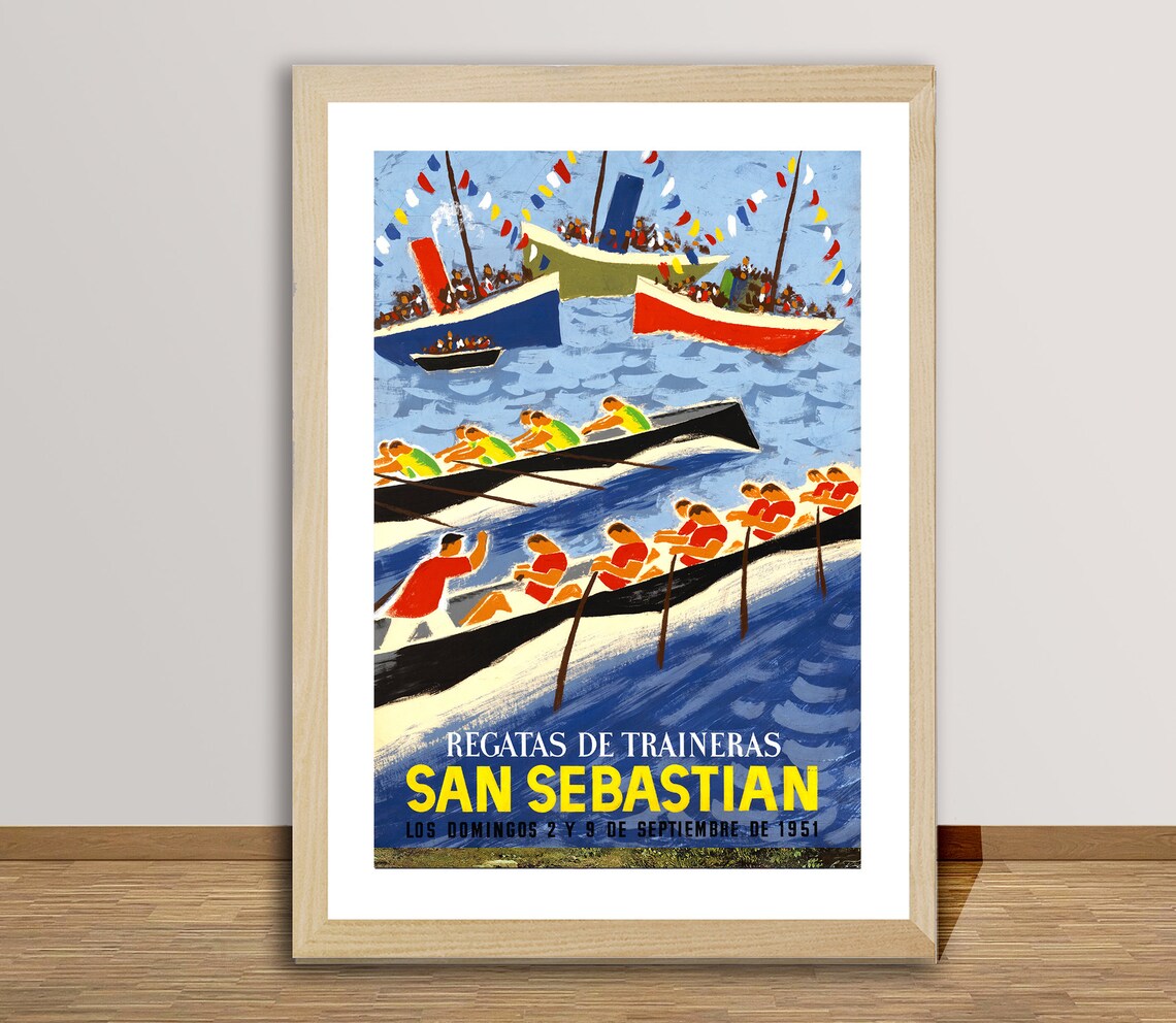 San Sebastian Vintage Travel Poster, Spain Travel Poster