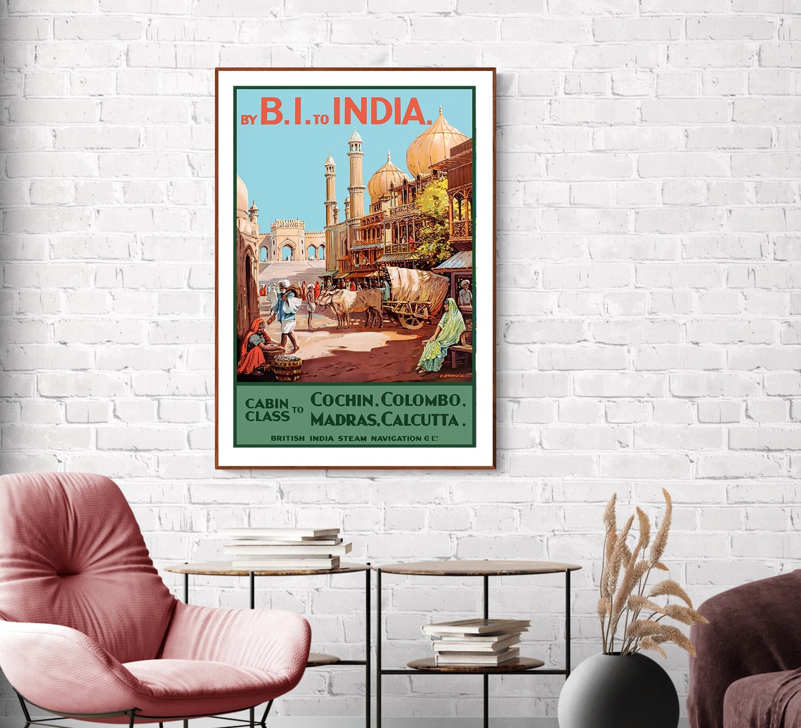 By British India Steam Navigation Vintage India Travel Poster - Image 2