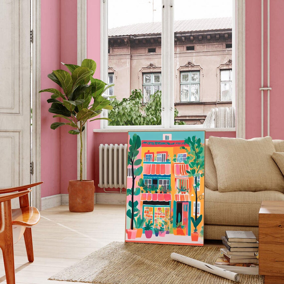 Colorful Bakery Storefront Art Print, Vibrant Facade - Image 4