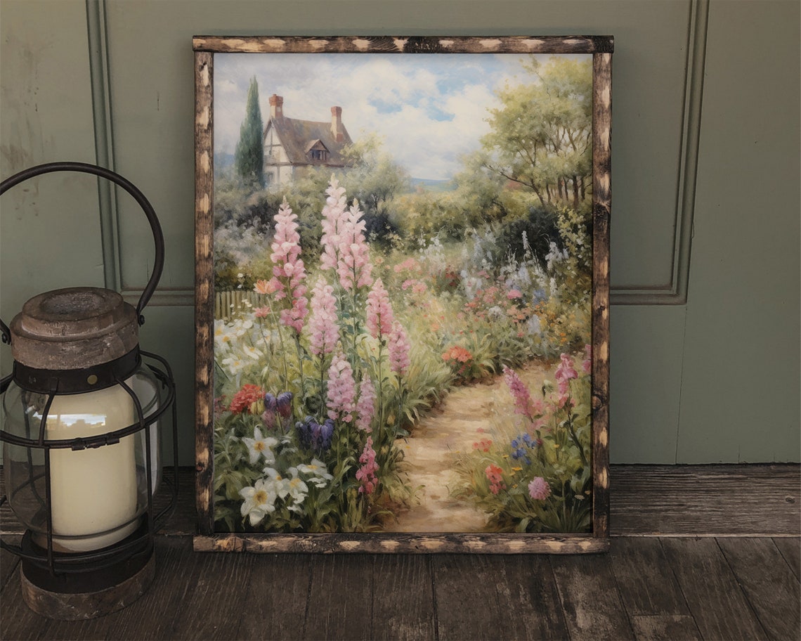 English Cottage Garden Vintage Style Art Print - Image 2