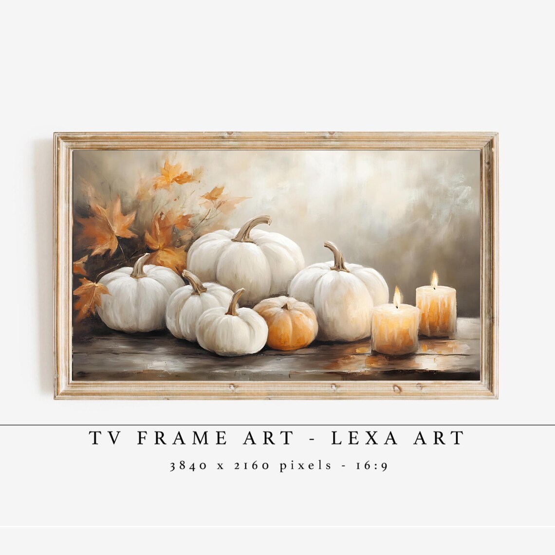 Samsung Frame Tv Art White Pumpkin Painting Instant Fall For Pumpkins