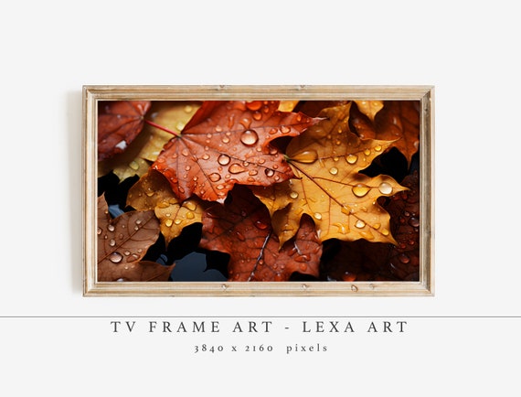 Fall Leaves Frame Tv Art Autumn Style Painting Samsung Instant