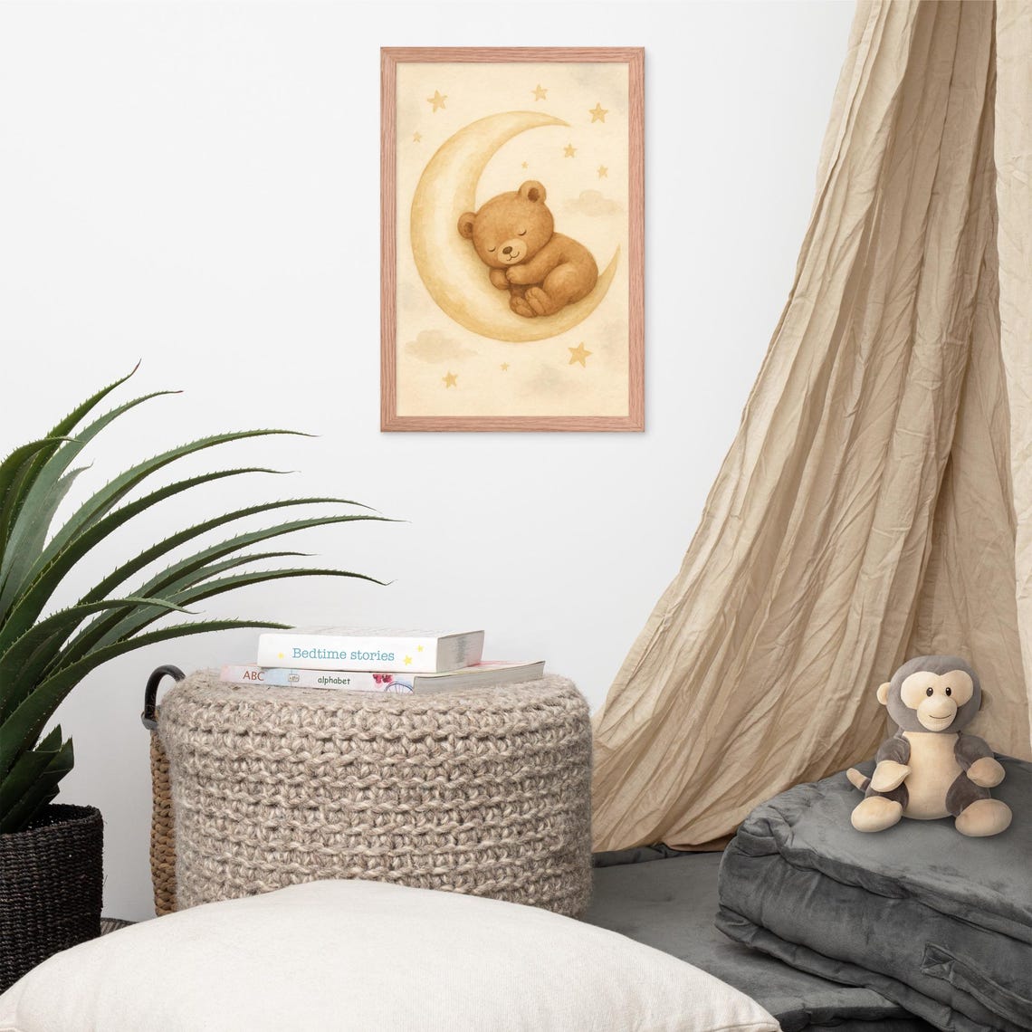 Teddy Bear Moon Sleep, Baby Nursery Decor - Image 4