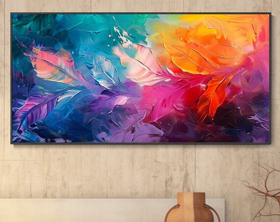 Abstract Tree Branchtexture Knife Painting Hand Painted Oil Art Dancing Wing Home Decor Modern Minimalist Style Fantasy Personalized Gift