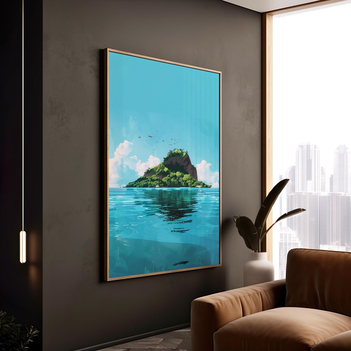 Tropical Island Modern Beach Art Print