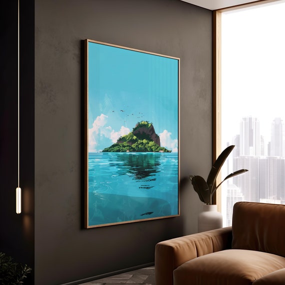 Tropical Island Modern Beach Art Print