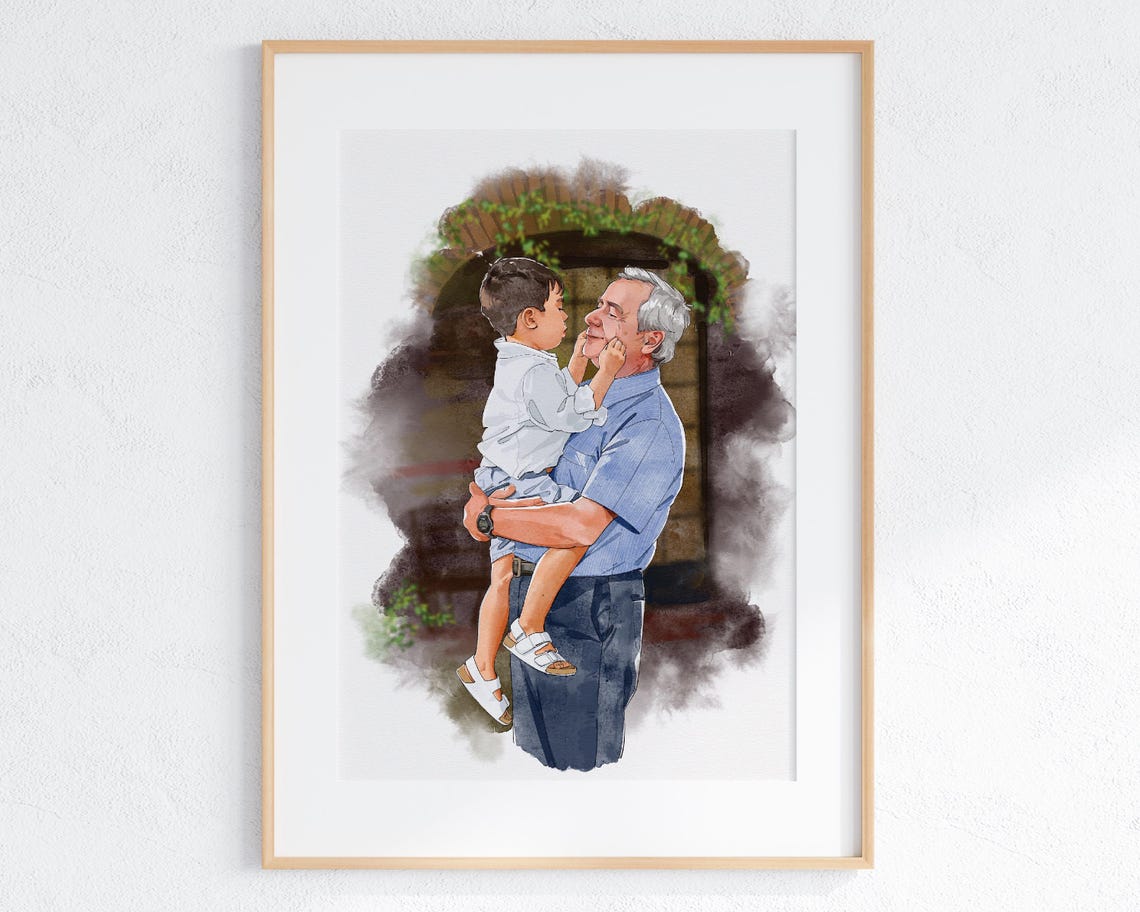 Lakeside Wedding Ceremony Under Greenery Arch Watercolor Art Poster - Image 4